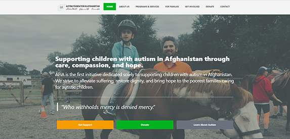 Preview of the Autism Afghanistan Initiative website